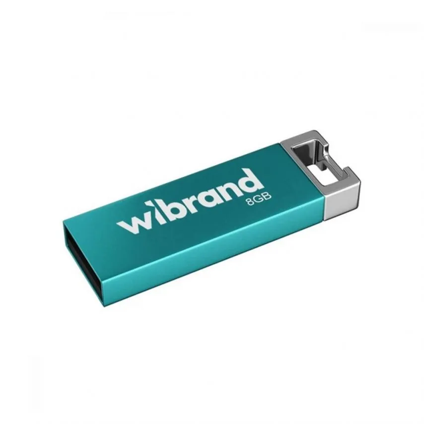 Флеш-пам'ять USB Wibrand метал 8Гб блакитна