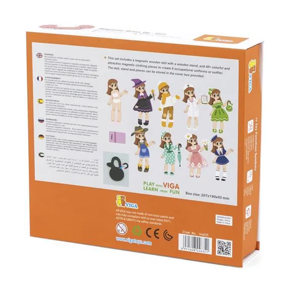 Магнітна гра Viga Toys дерев'яна 21х19х6 см для дівчаток від 3 років
