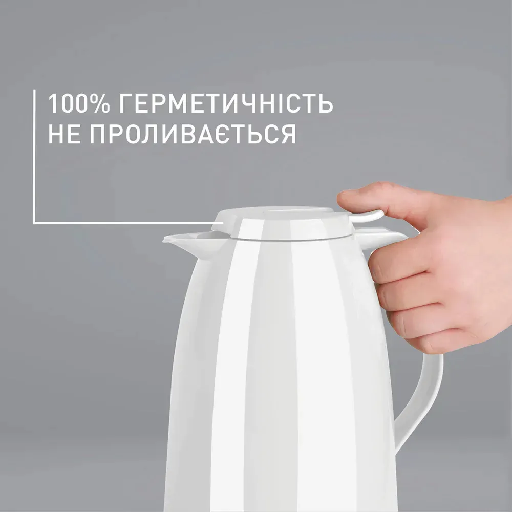 Термос для напоїв Tefal Mambo, 1500 мл, пластиковий, скляний, білий.