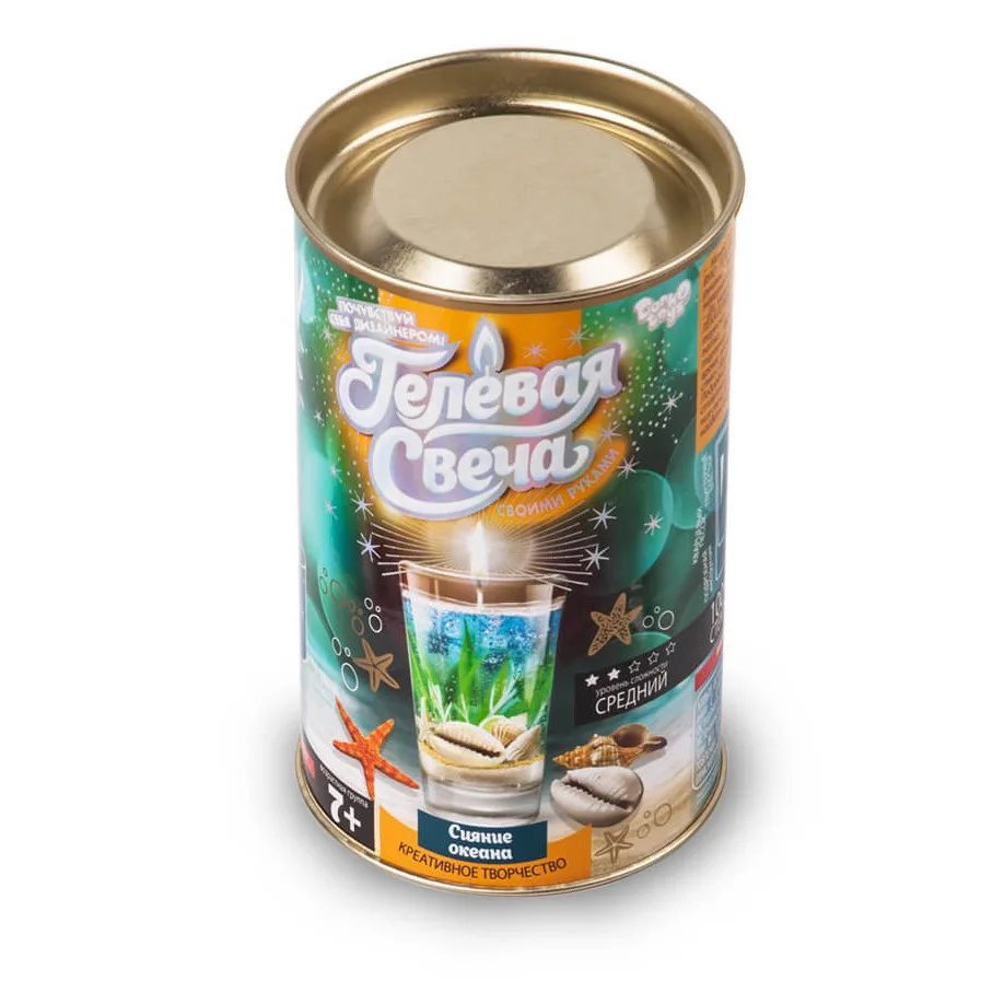 Гелева свічка своїми руками Danko Toys комбінований 13,2х8х8 см Сяйво океану