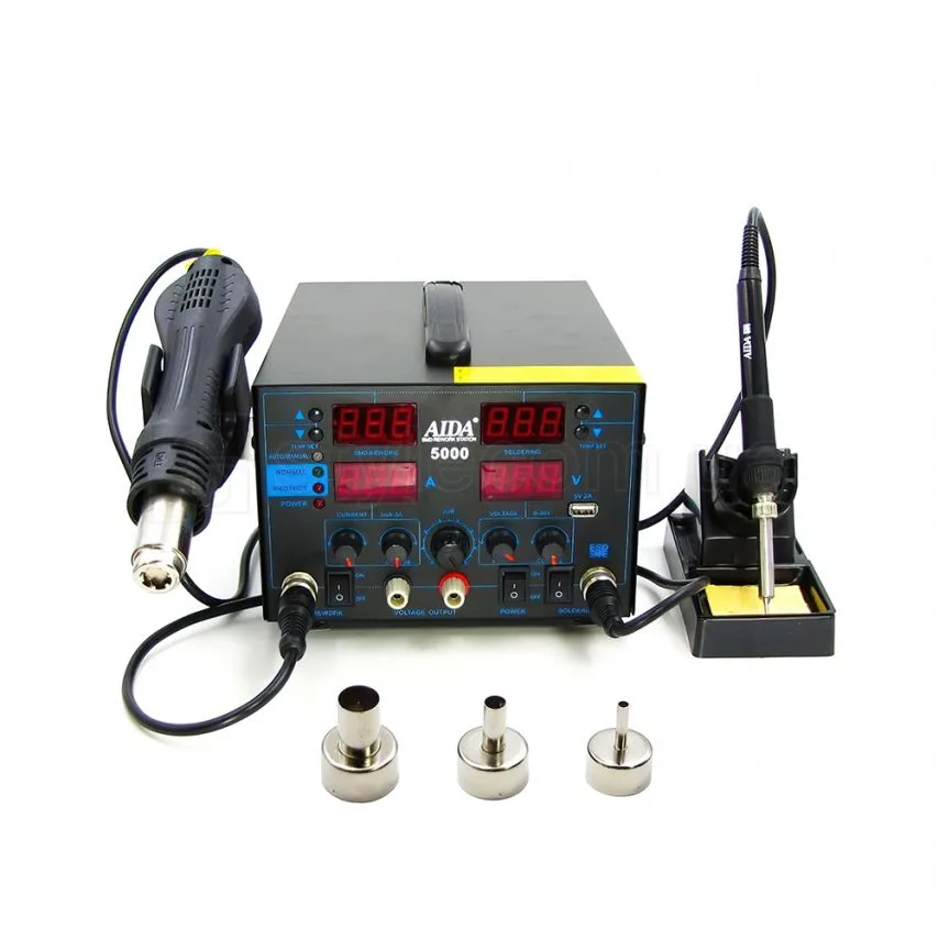 Паяльна станція AIDA 5000 30V 5A USB A 5V 2A з цифровою індикацією