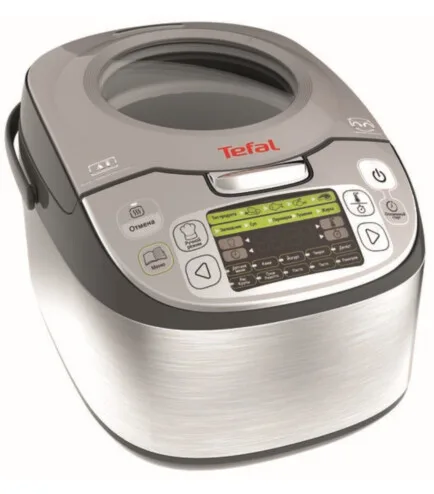 Мультиварка Tefal з технологією Fuzzy Logic, потужність 750 Вт, об'єм чаші 5 л, електронне управління, пластиковий корпус, сірого