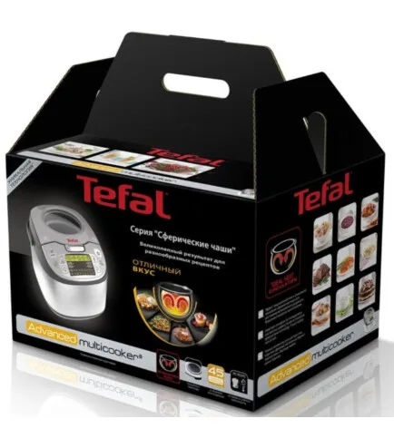 Мультиварка Tefal з технологією Fuzzy Logic, потужність 750 Вт, об'єм чаші 5 л, електронне управління, пластиковий корпус, сірого