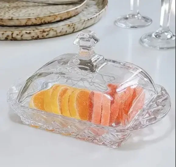 Масленка Скляна 9,5х10х16 см Прозора