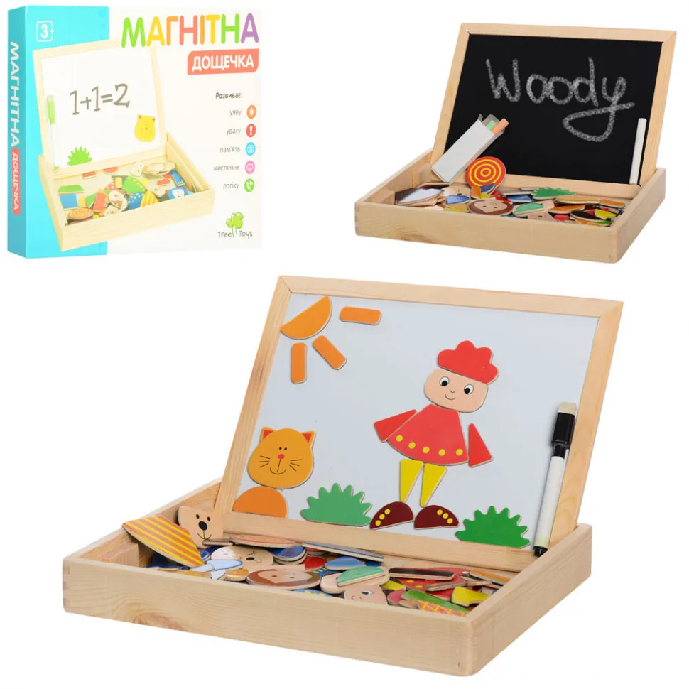 Розвивальна дерев'яна дошка TREE TOYS з натурального матеріалу 31х24х4 см кольорова