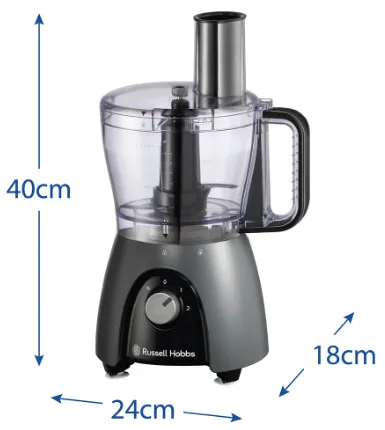Кухонний комбайн Russell Hobbs 600 Вт 2,3 л Сірий