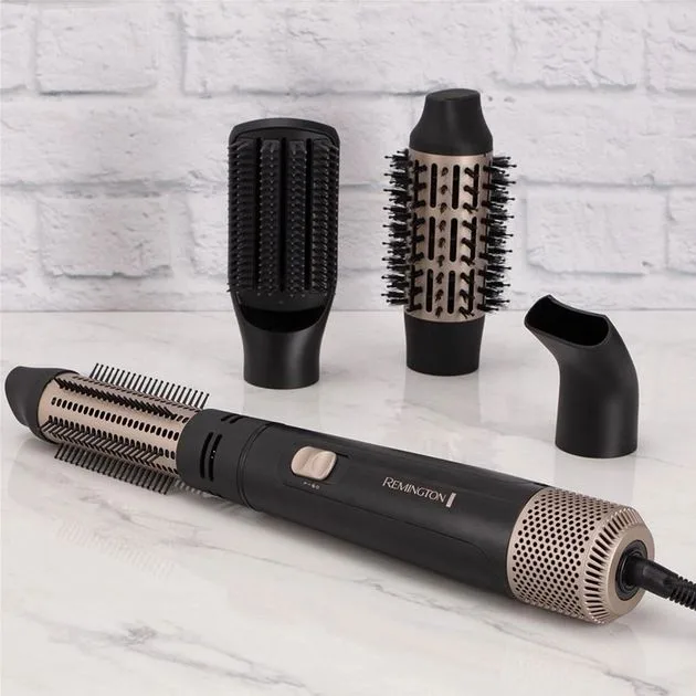 Фен-щітка Remington Dry  Style Care, 1000Вт, 2 режиму, іонізація, холодний обдув, чохол, керамічне покриття, чорний з золотими еле