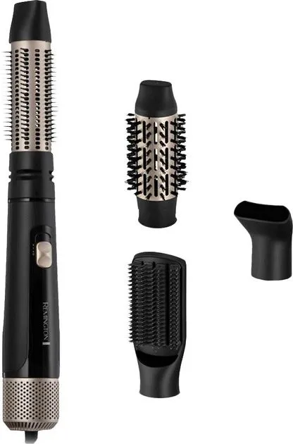 Фен-щітка Remington Dry  Style Care, 1000Вт, 2 режиму, іонізація, холодний обдув, чохол, керамічне покриття, чорний з золотими еле