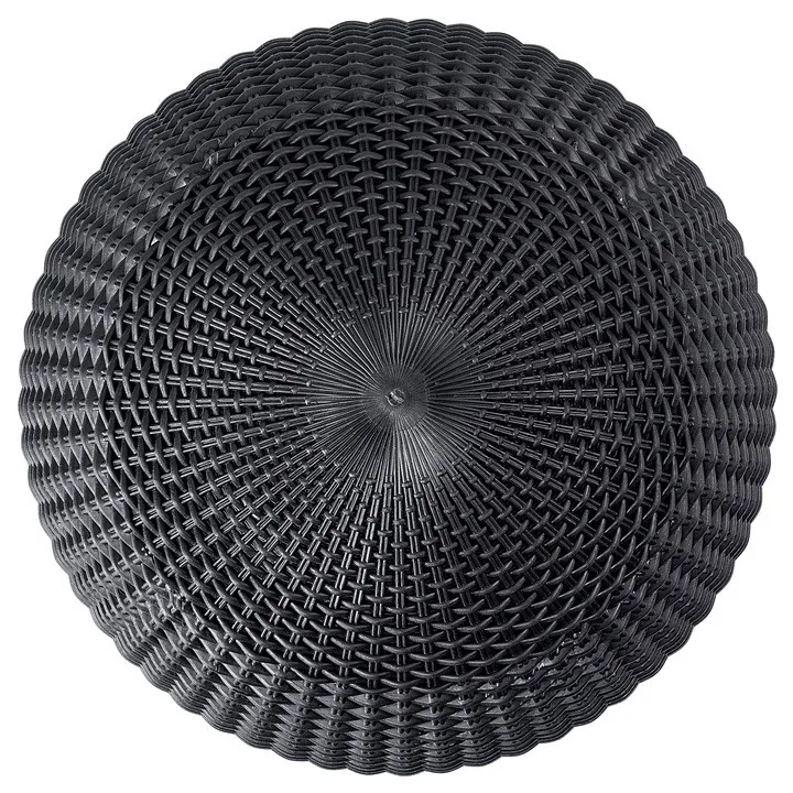 Горщик для рослин пластиковий 8,6 л антрацит Rattan hanging sphere з цепками