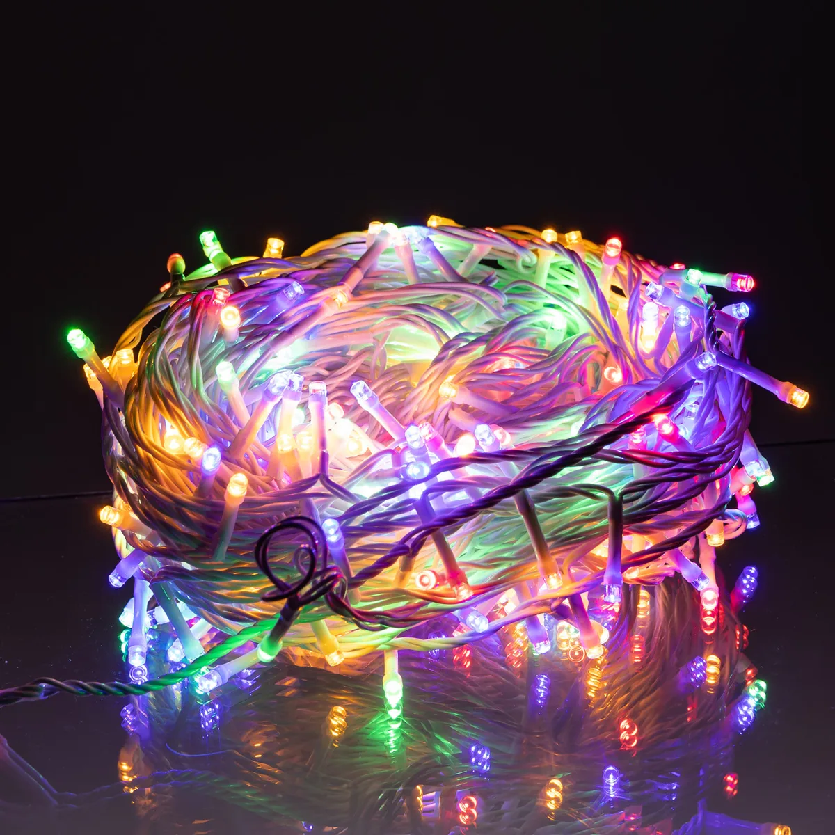 Гірлянда Нитка світлодіодна 30 м 300 LED білий провід Мультиколір