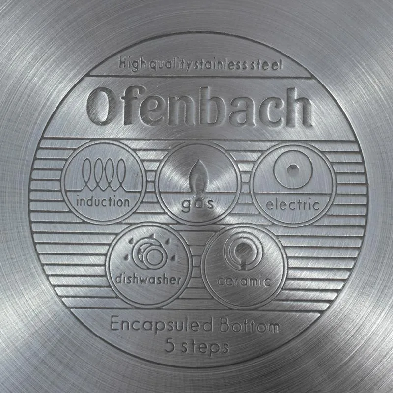 Кастрюля Ofenbach Hamburg 1700 мл из нержавеющей стали с стеклянной крышкой