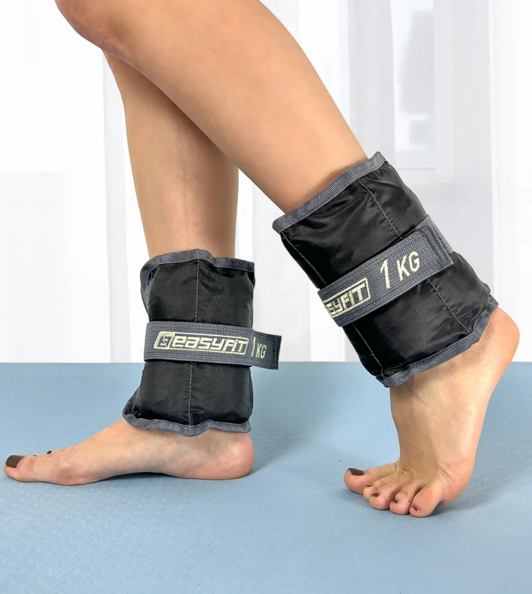 Утяжелувачі для ніг та рук EasyFit Оксфорд 1 кг Чорні