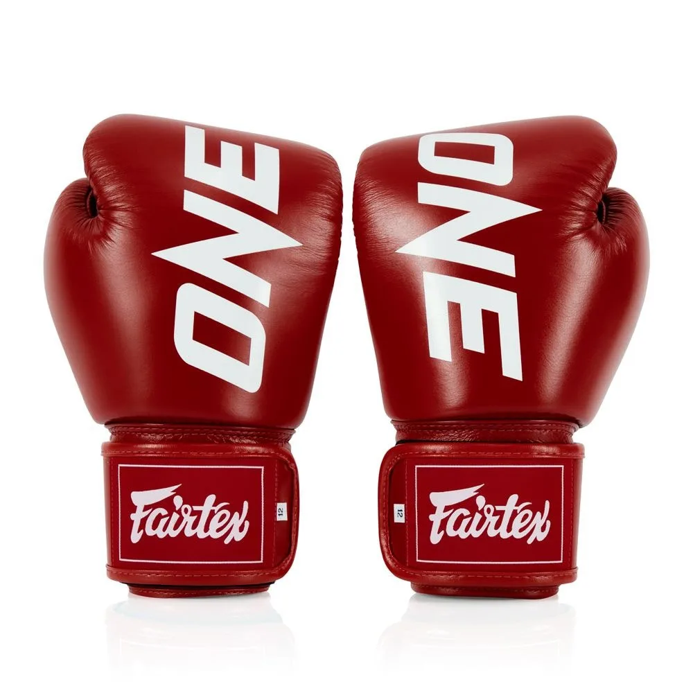Боксерські рукавиці Fairtex натуральна шкіра 14 унцій червоні