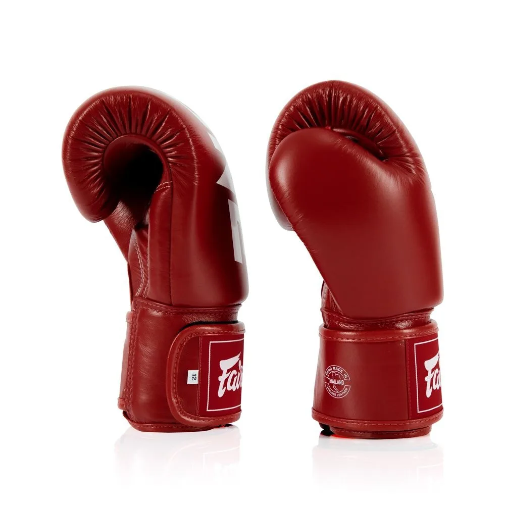 Боксерські рукавиці Fairtex натуральна шкіра 14 унцій червоні
