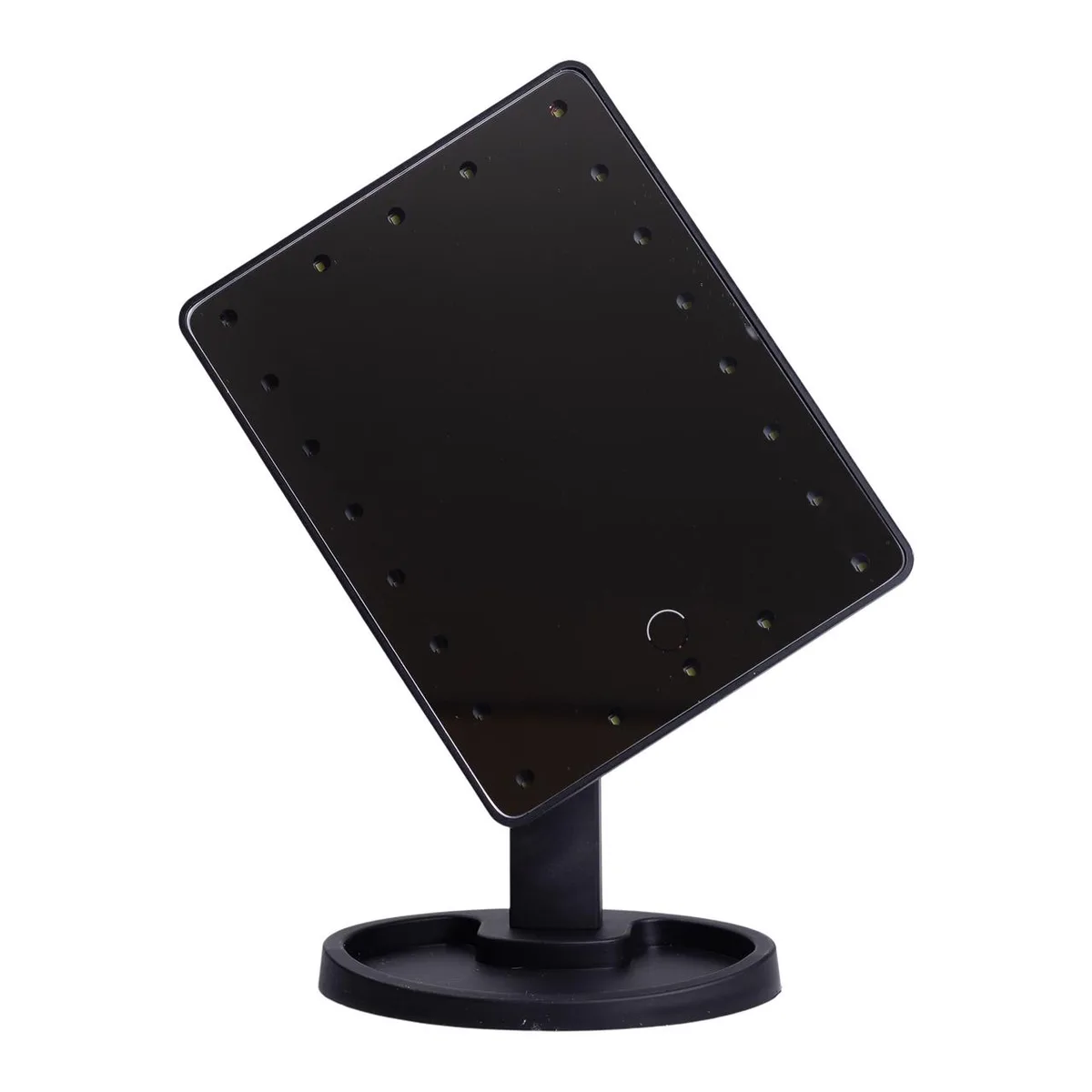 Настільне дзеркало з підсвічуванням 22 LED 21х16 см пластик чорне