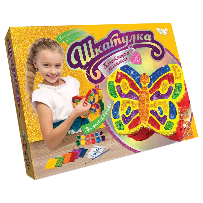 Набор для творчества Danko Toys пенополистирол жёлтый 6 цветов акриловой краски