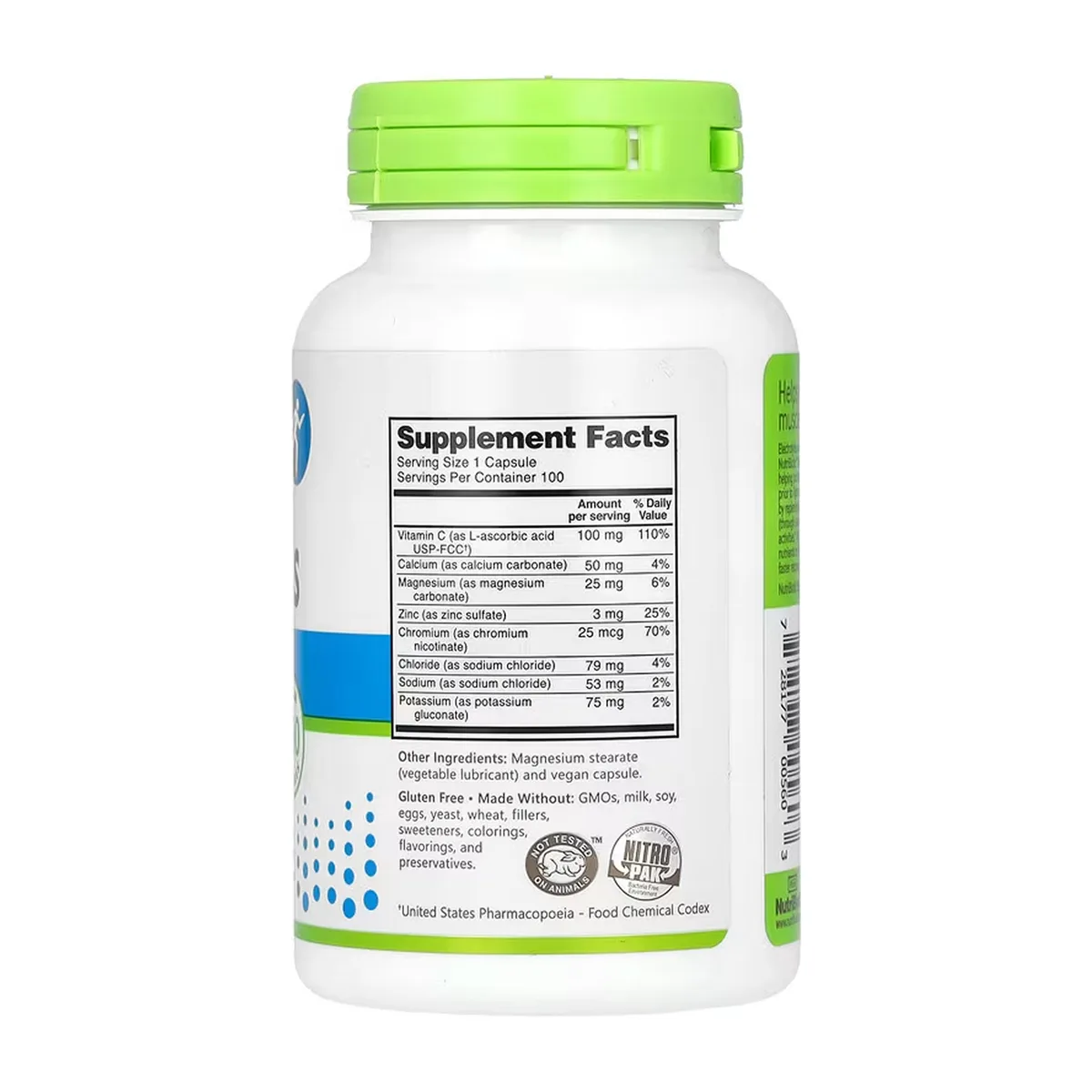 Електроліти Nutribiotic 100 капсул веганські без глютену
