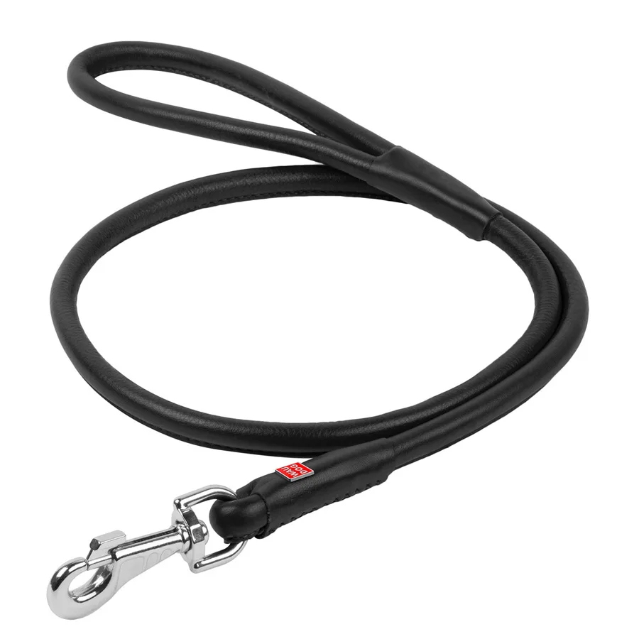 Повідець WAUDOG Glamour 13 мм x 122 см шкіряний чорний для собак XL-XXL