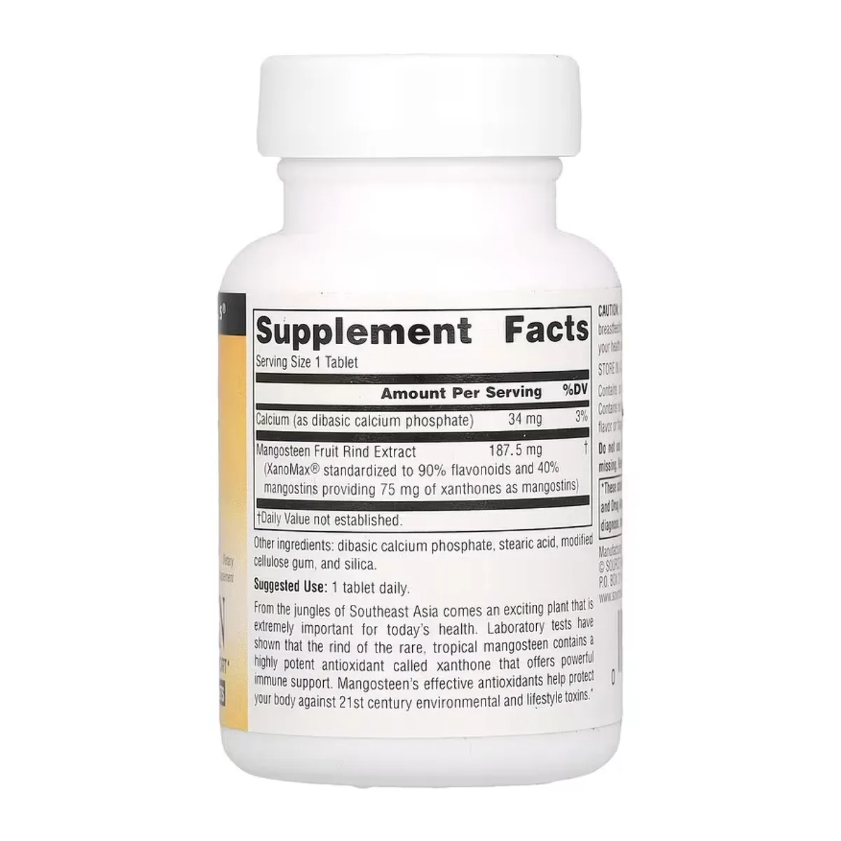 Mangosteen Source Naturals 75 мг 60 таблеток Антиоксидантна підтримка імунітету