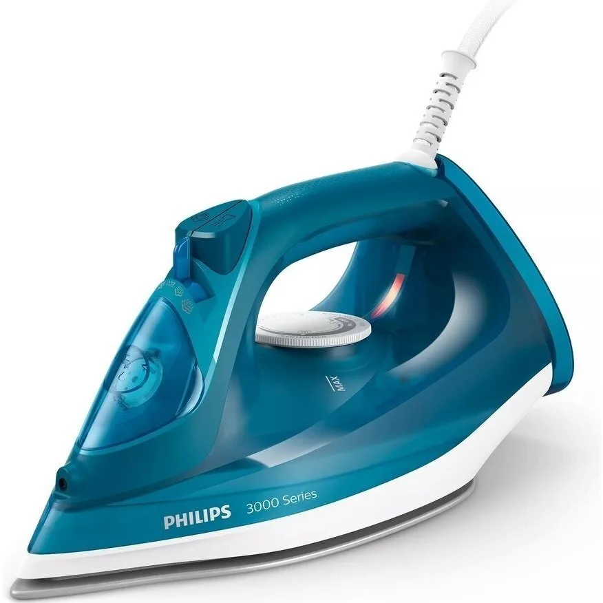 Паровий утюг Philips 3000 серії, 2600 Вт, 300 мл, паровий удар - 200 г, постійна пара - 40 г, керамічна підошва, синій.