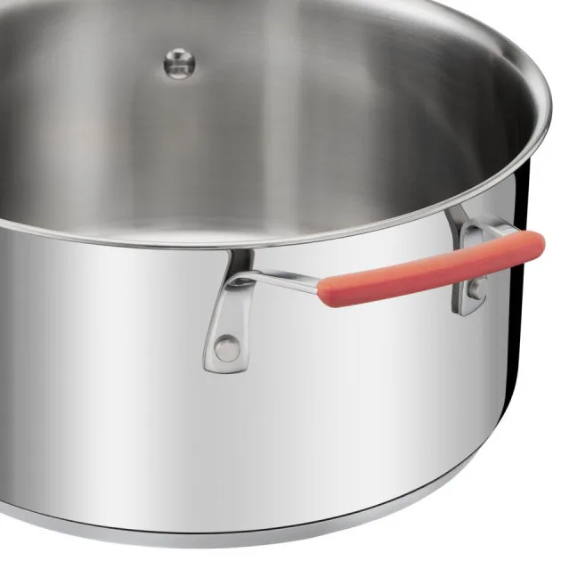 Комплект кухонного посуду Tefal Opti Space, 6 предметів, з нержавіючої сталі, силікону та скла.