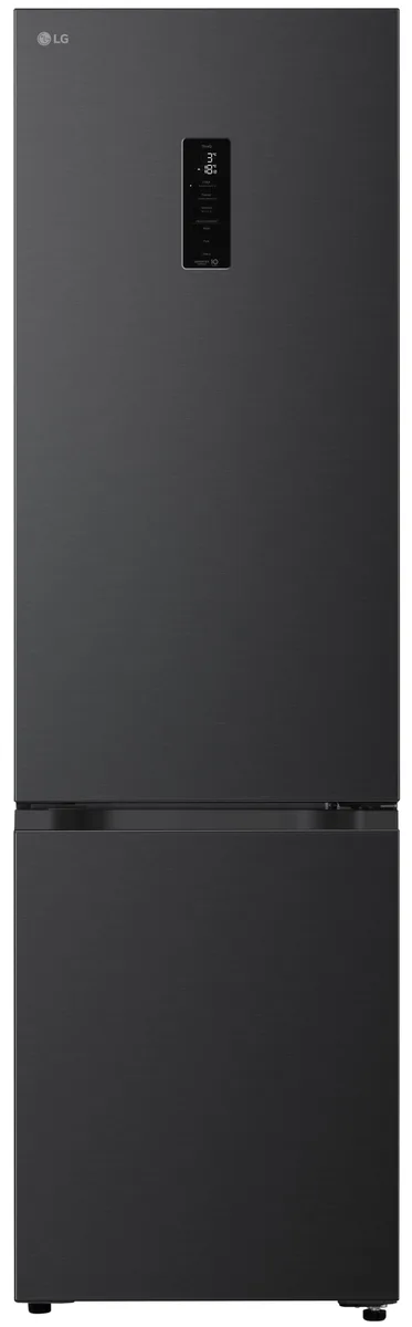 Холодильник LG чорний 375 л з нижньою морозильною камерою інверторний Total No Frost