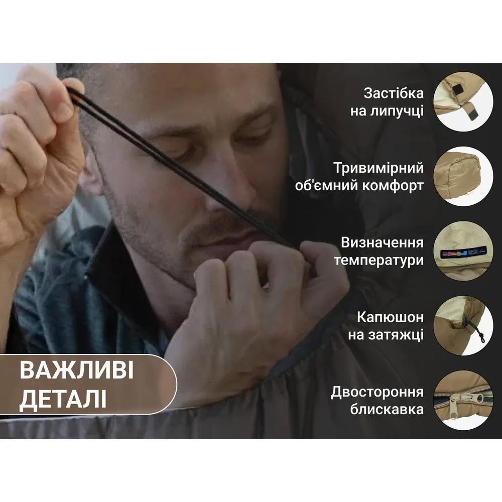 Спальный мешок с капюшоном Naturehike, полиэстер, 210х80 см, коричневый.