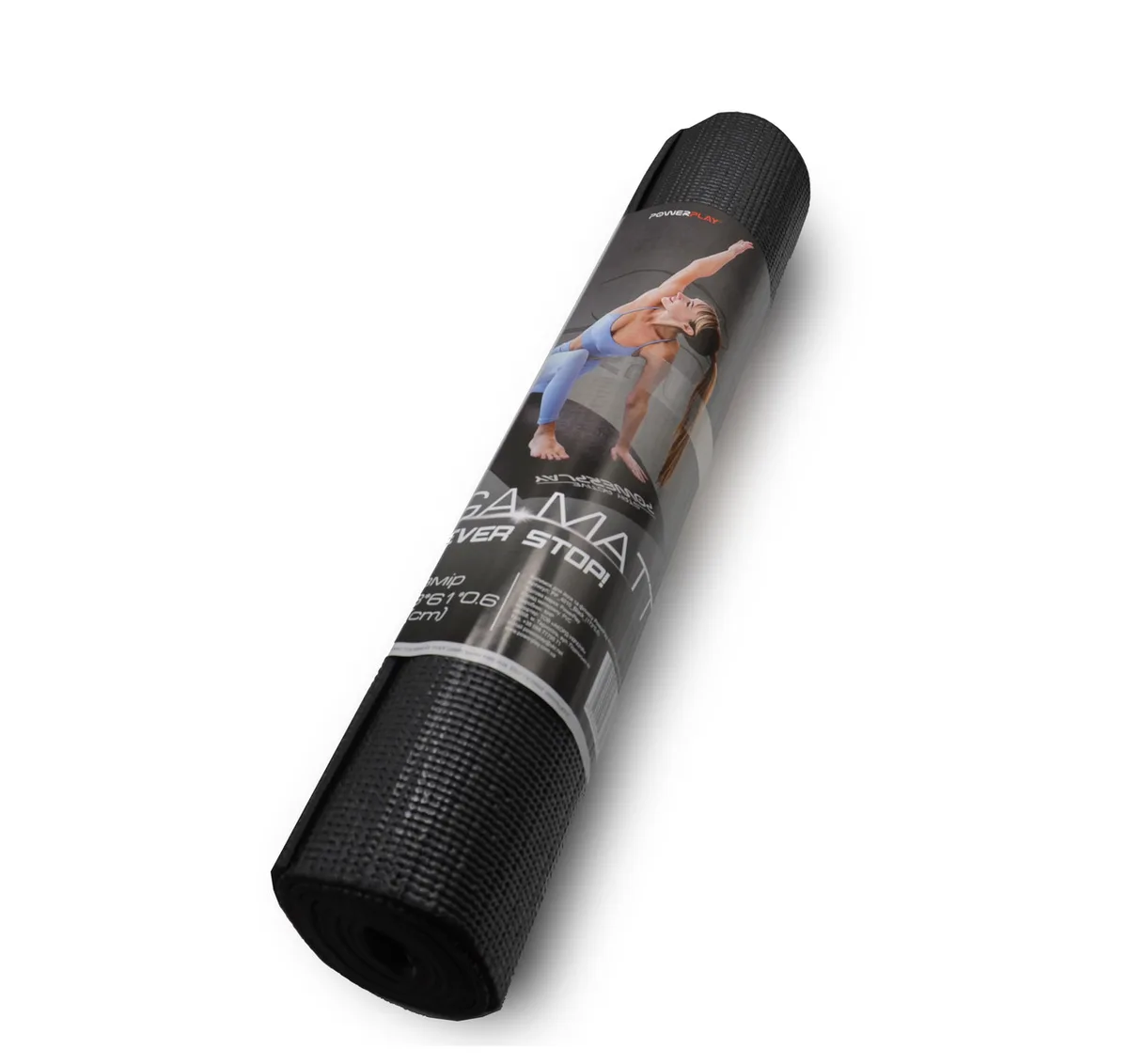 Килимок для йоги Active Point ПВХ 173х61 см Чорний 6 мм