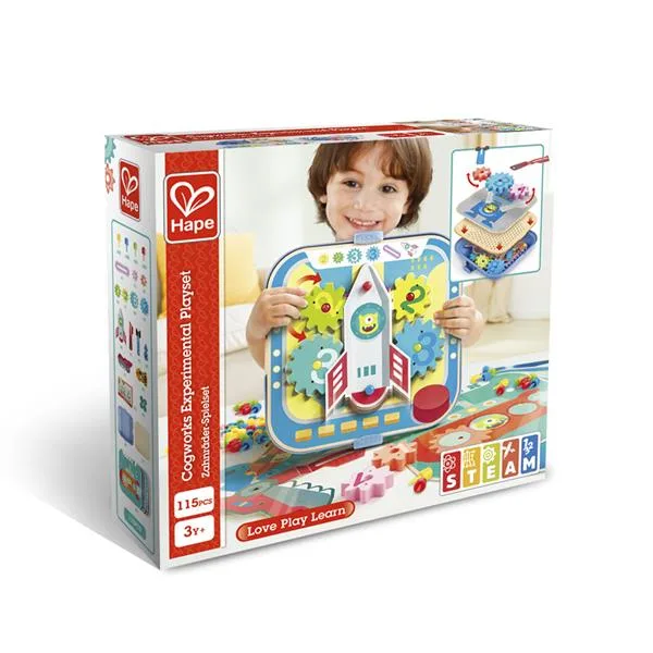 Игровой набор Hape деревянные шестеренки 115 элементов разноцветные
