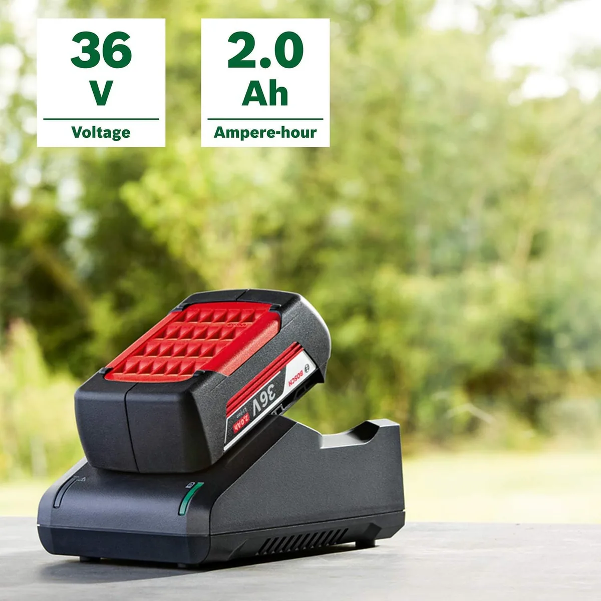 Акумулятор і зарядний пристрій Bosch GBA 36V 2.0Ah для садової техніки електроживлення енергія