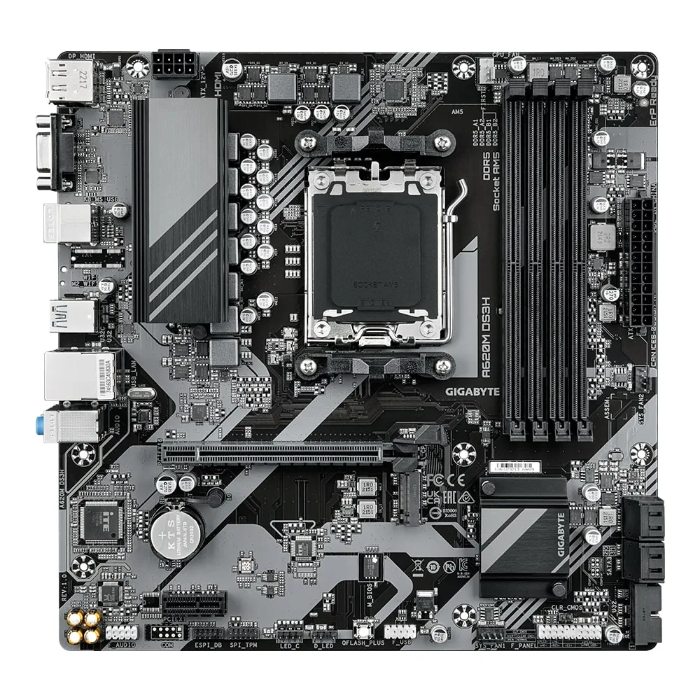 Материнська плата GIGABYTE A620M DS3H sAM5 A620 4xDDR5 M.2 HDMI DP mATX