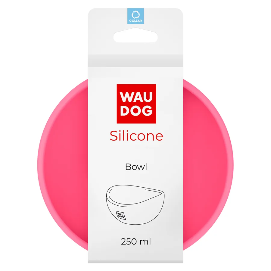 Миска WAUDOG Silicone 250 мл силіконова 125 мм рожевий