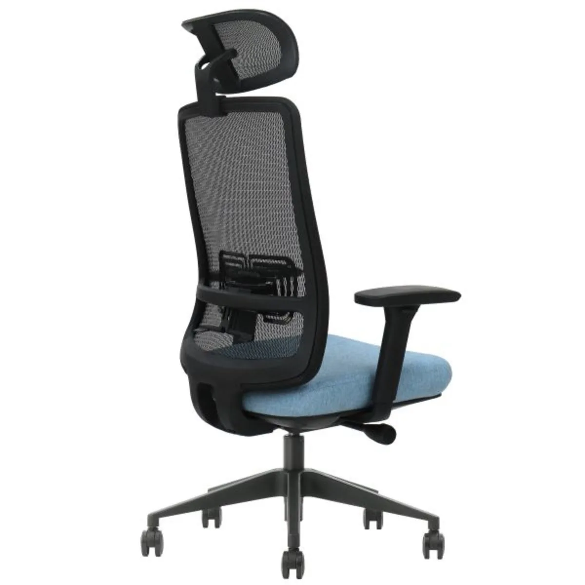 Крісло Інтарсіо тканина 65х64х118-137 см чорне синє