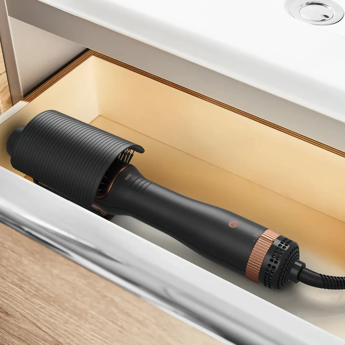 Фен-щітка Rowenta Reverso DryBrush 2в1 1200 Вт 3 режими іонізація холодне обдування 2 насадки кераміка чорна