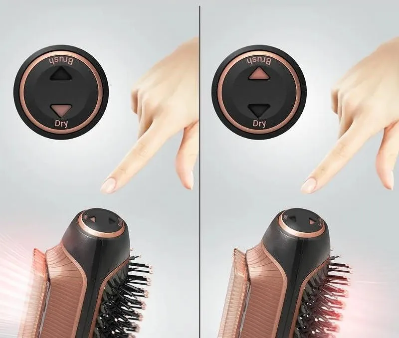 Фен-щітка Rowenta Reverso DryBrush 2в1 1200 Вт 3 режими іонізація холодне обдування 2 насадки кераміка чорна