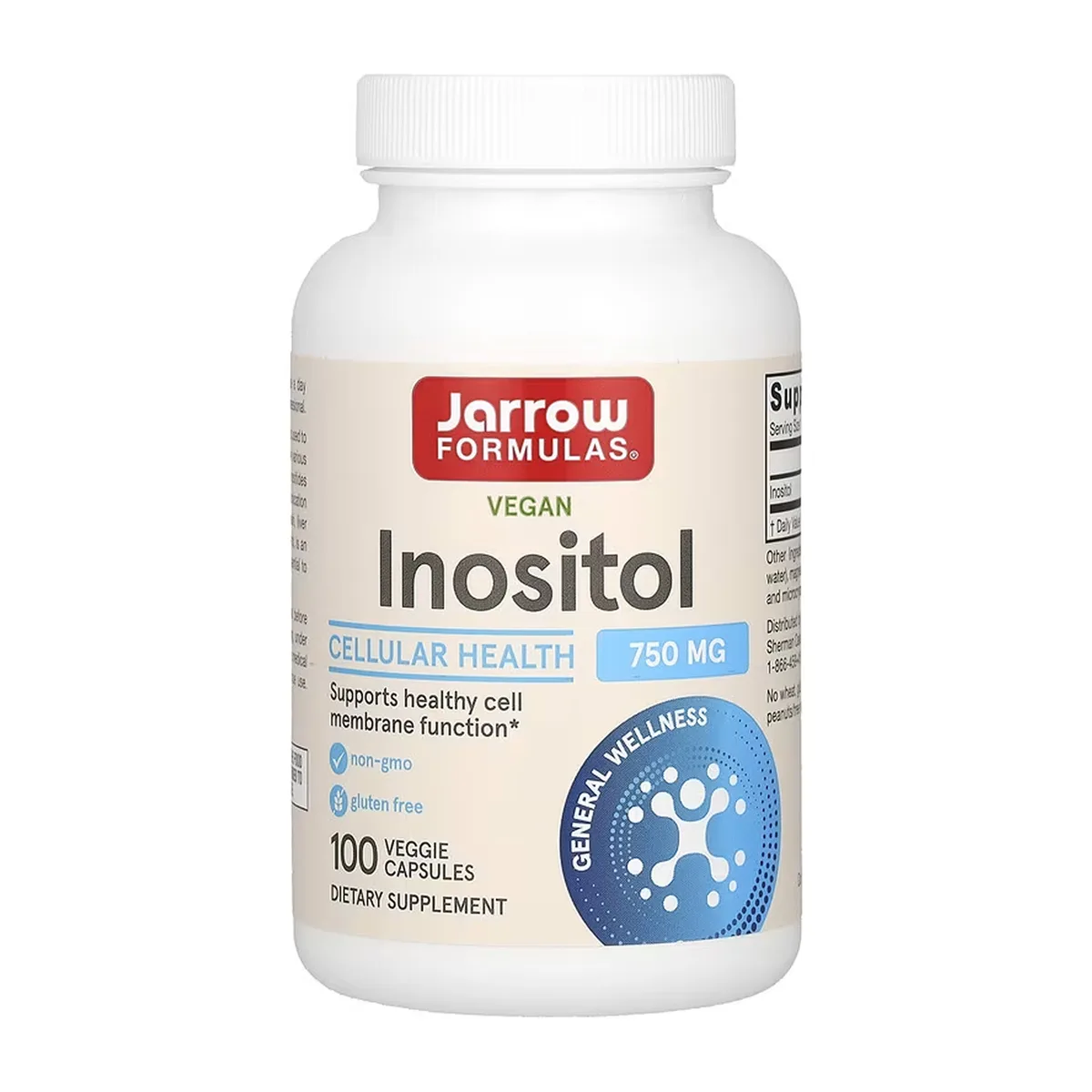 Инозитол 750 мг Jarrow Formulas вегетарианская капсула 100 шт
