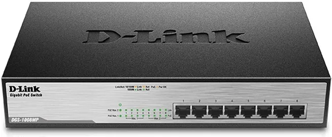 Комутатор D-Link DGS-1008MP 8xGE PoE, 140W, Некерований