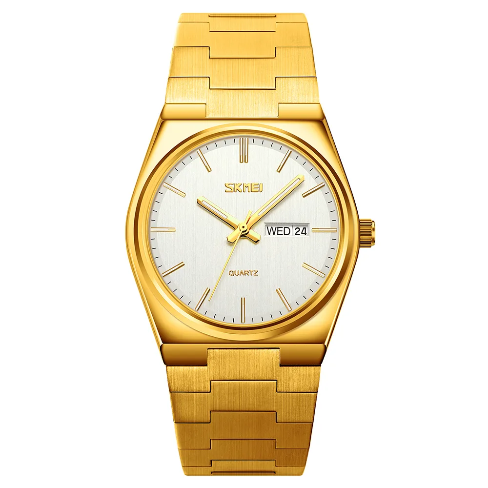 Годинники Skmei 9288GDSI Gold-Silver кварцові чоловічі з календарем та люмінесцентною підсвіткою