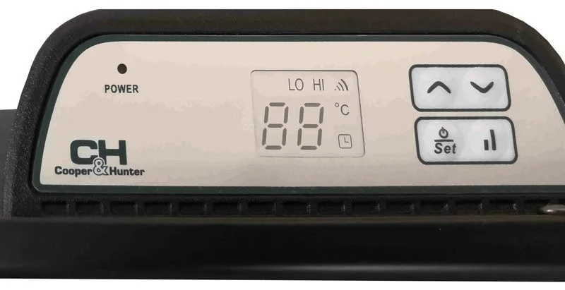 Електричний конвектор CooperHunter Domestic Black CH-1500ED, 1500 Вт, для приміщень до 20 м2, ступінь захисту IP24, з електронним