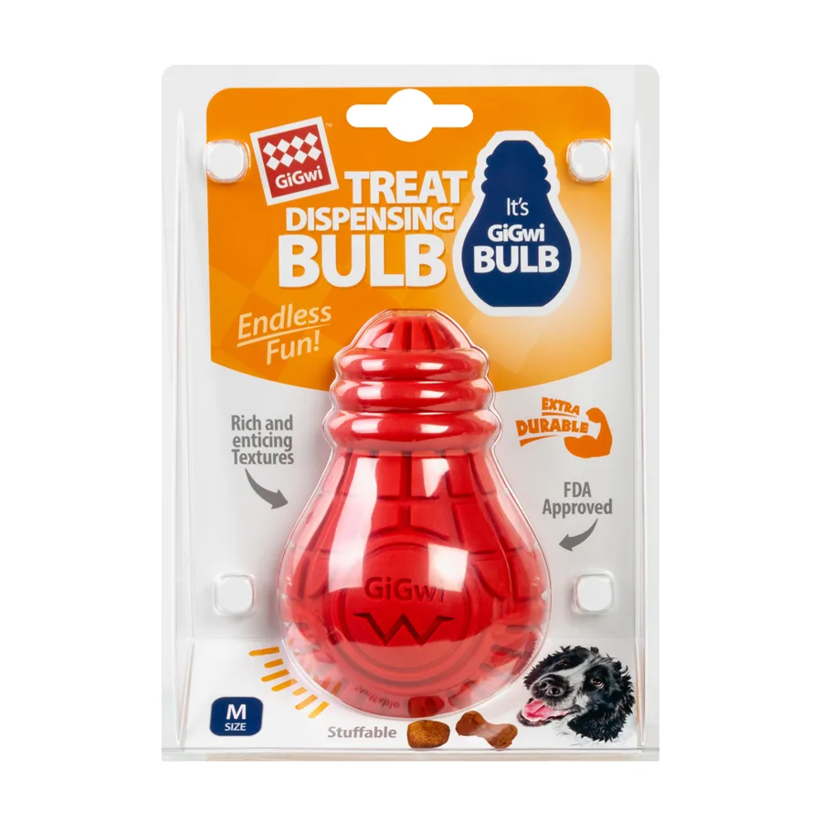 Іграшка для собак GiGwi Bulb Rubber 11x7 см гума M червона