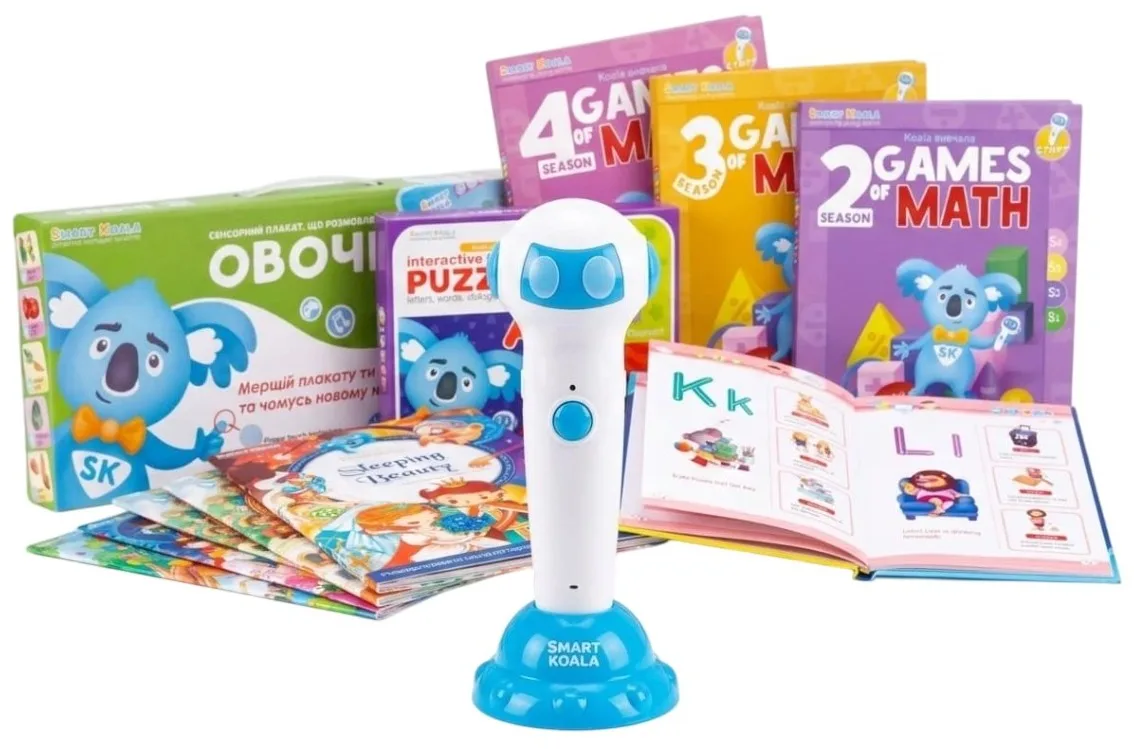 Ручка интерактивная Smart Koala 3 книги английский математика разноцветная