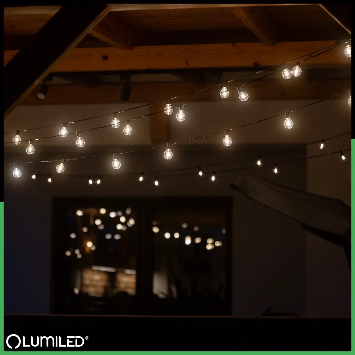 Сонячна гірлянда LumiLED пластикова 15,05 м чорна 30 LED тепле світло 2700 K IP44