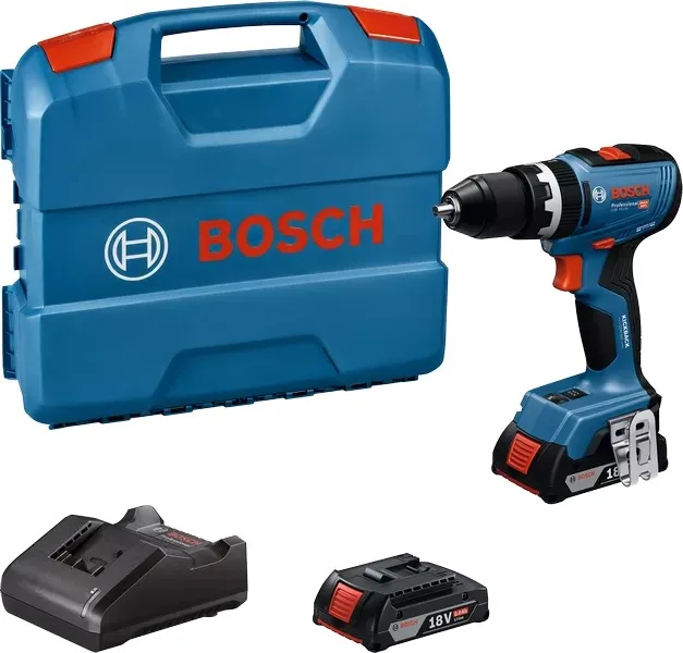 Шурупокрут дриль акумуляторний Bosch 18В 2х2А·год ударний 65Нм 2100об/хв