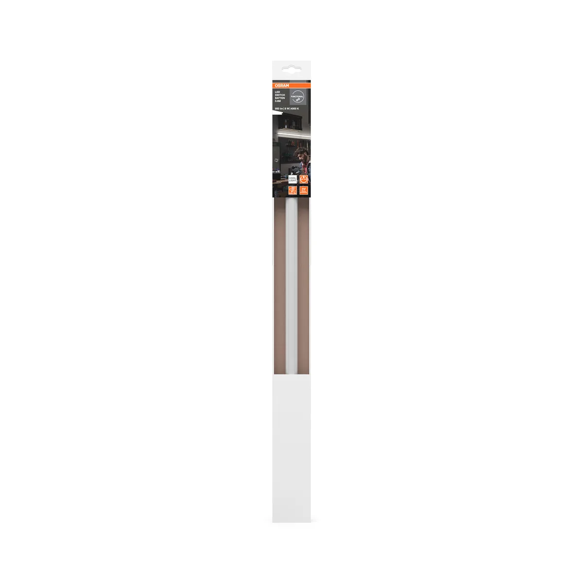 Світильник лінійний OSRAM SWITCH BATTEN 600мм 8Вт 900Лм 4000К білий