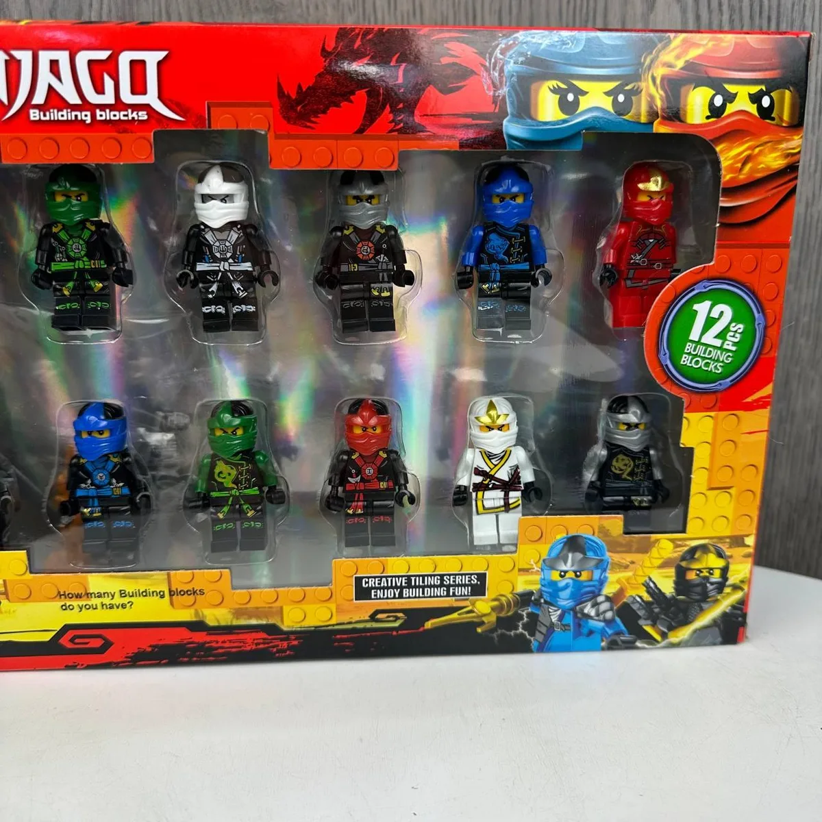 Набір фігурок LEGO Ніндзяго 12 шт пластик 26х17,5 см різні кольори