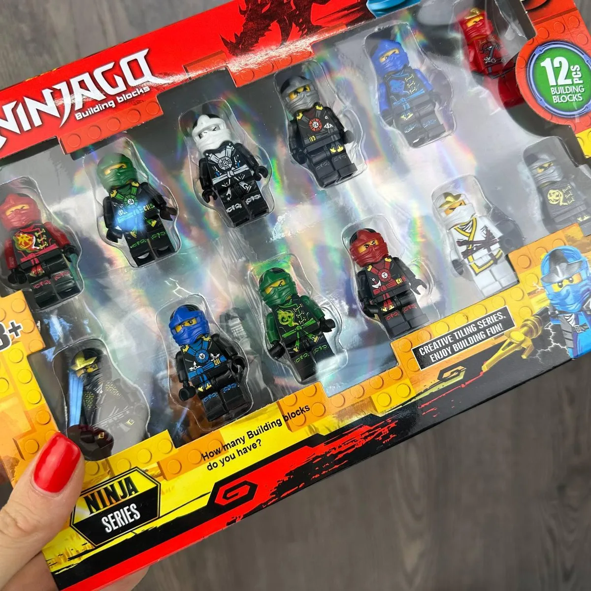 Набір фігурок LEGO Ніндзяго 12 шт пластик 26х17,5 см різні кольори