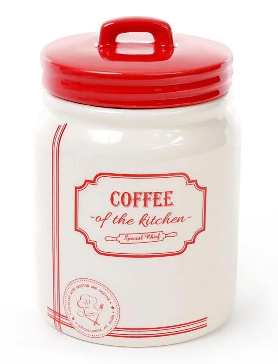 Керамічна банка Red&Blue COFFEE 900 мл з кришкою для сипучих продуктів