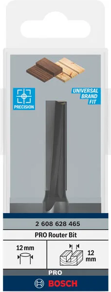 Фреза пазова Bosch Professional з двома лезами Std S12 D12 L40 - Інструмент для фрезерування з двосторонніми лезами Bosch Professi