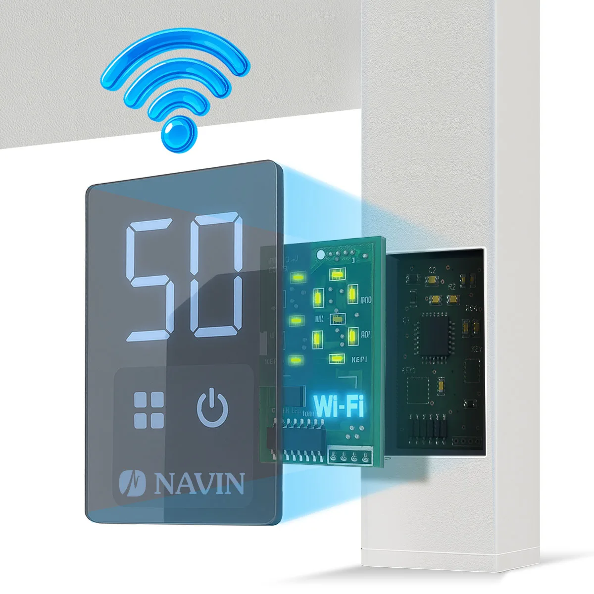 Рушникосушка Navin електрична сталь 1200х480 мм біла Wi-Fi