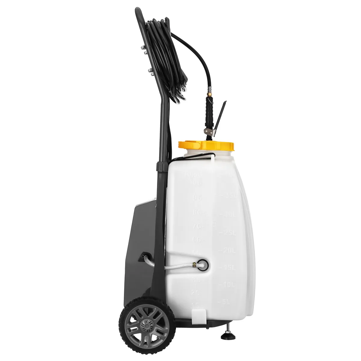 Акумуляторний обприскувач 2E AquaSpray 40LR, 40 л, 12 В, 1 х 12 А·год, 7 бар, 6 л/хв, з вольтметром, колесами та шлангом 15 м, ваг